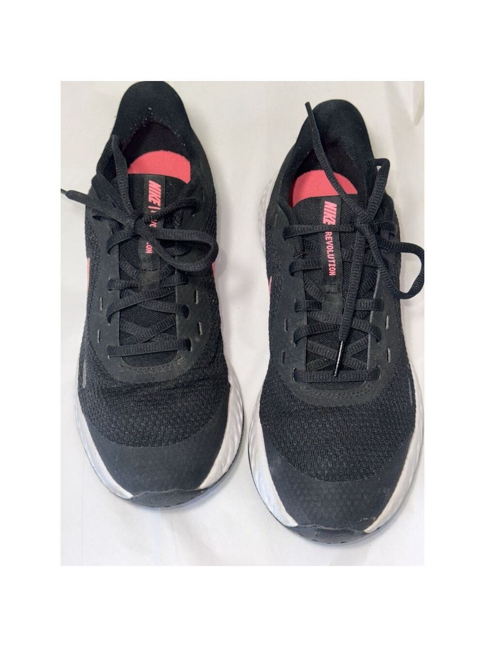 Nike Revolution 5 Black/Pink Girl's Running Shoes SZ 6.5Y